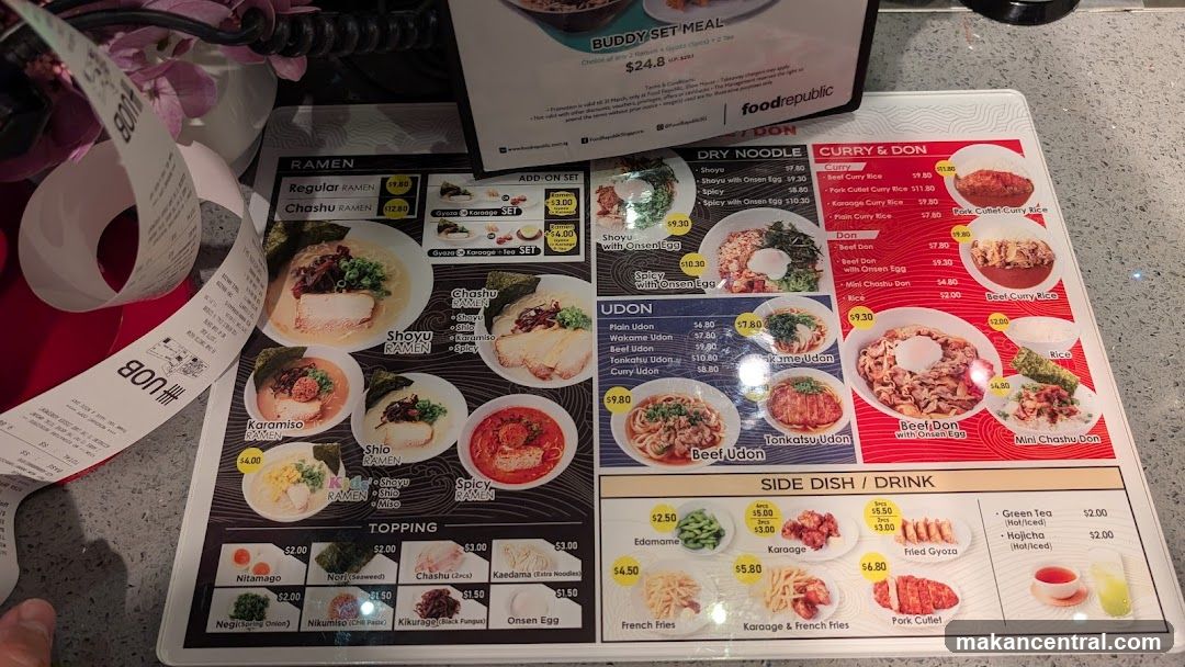 Ramen and Noodle Menu