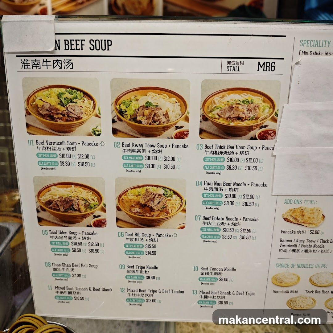 Beef Soup Menu at Stall MR6