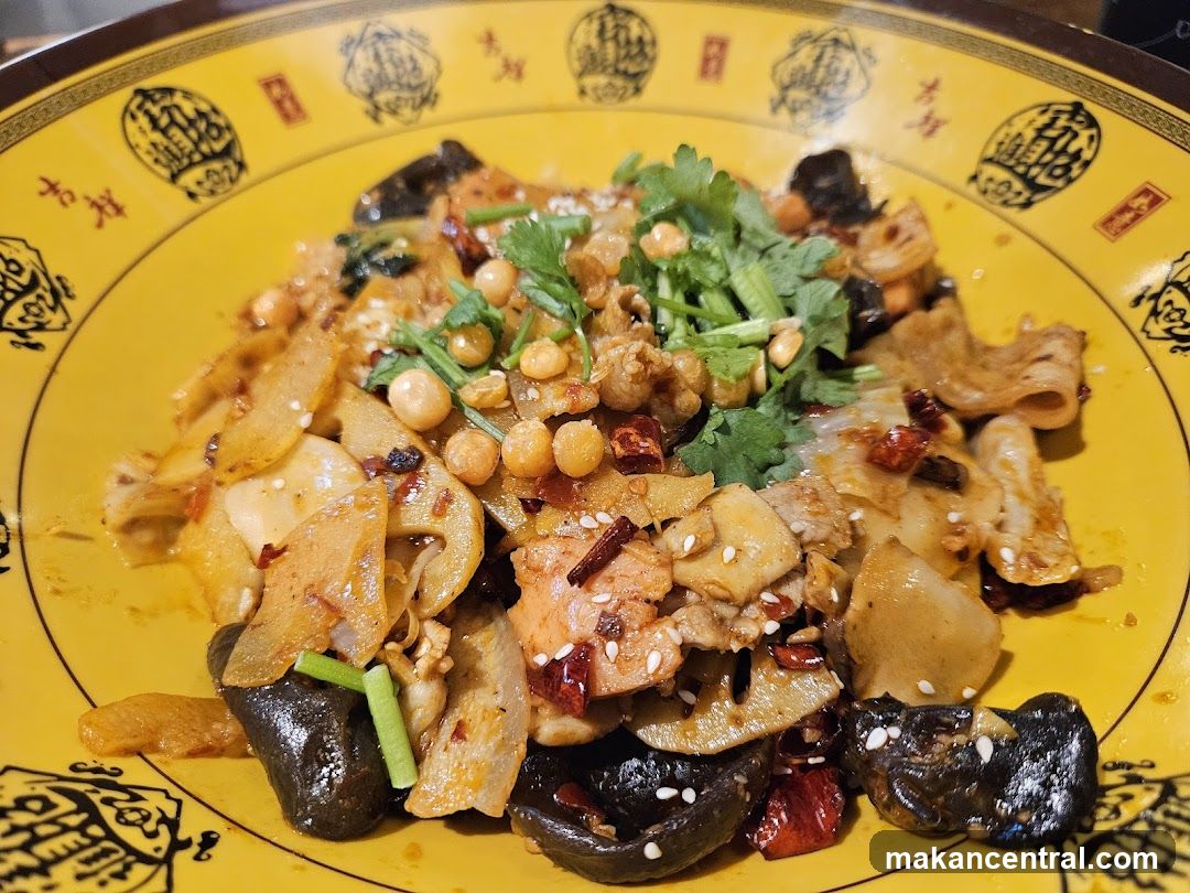 Food dish on yellow plate