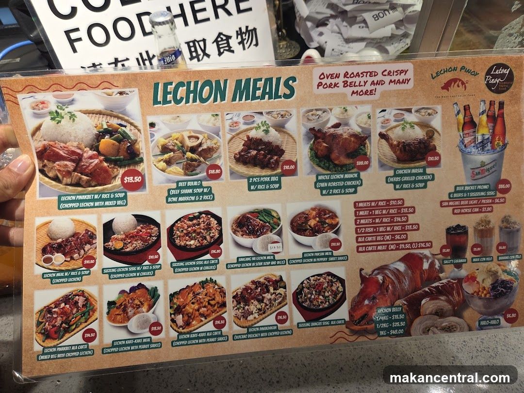 Lechon Meals Menu