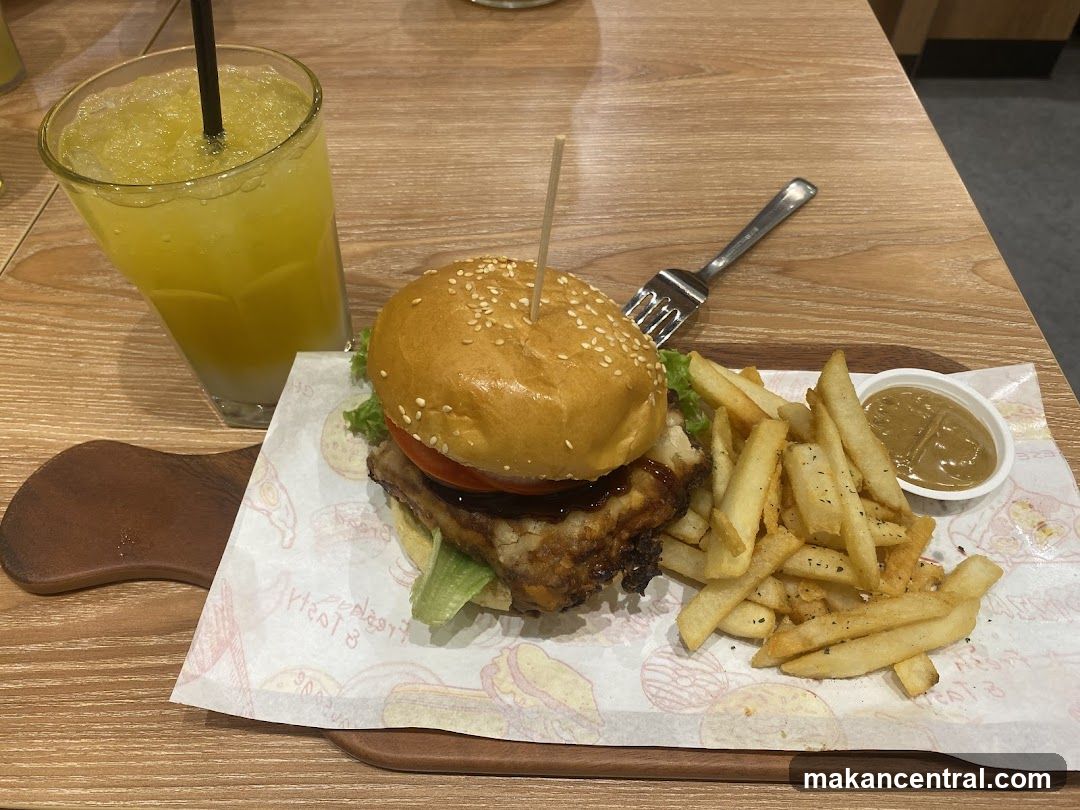 Food and Drink on Wooden Table