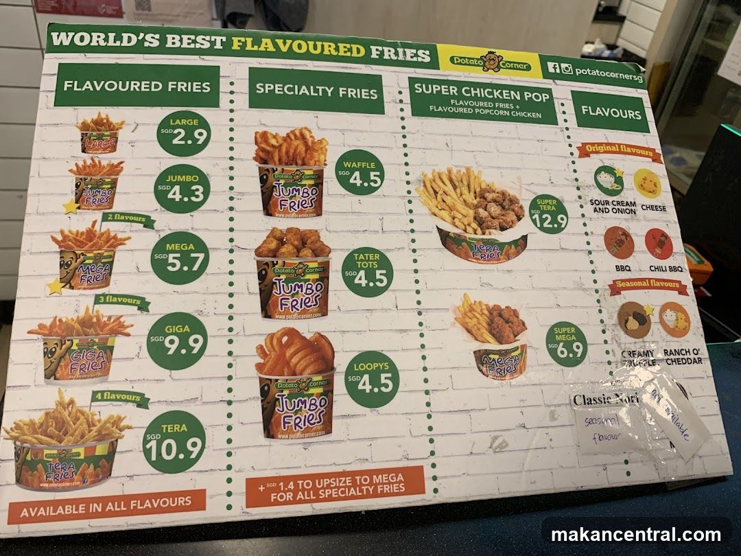 Potato Corner Menu