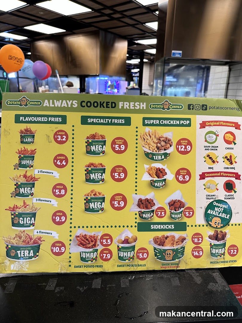 Potato Corner Menu Board