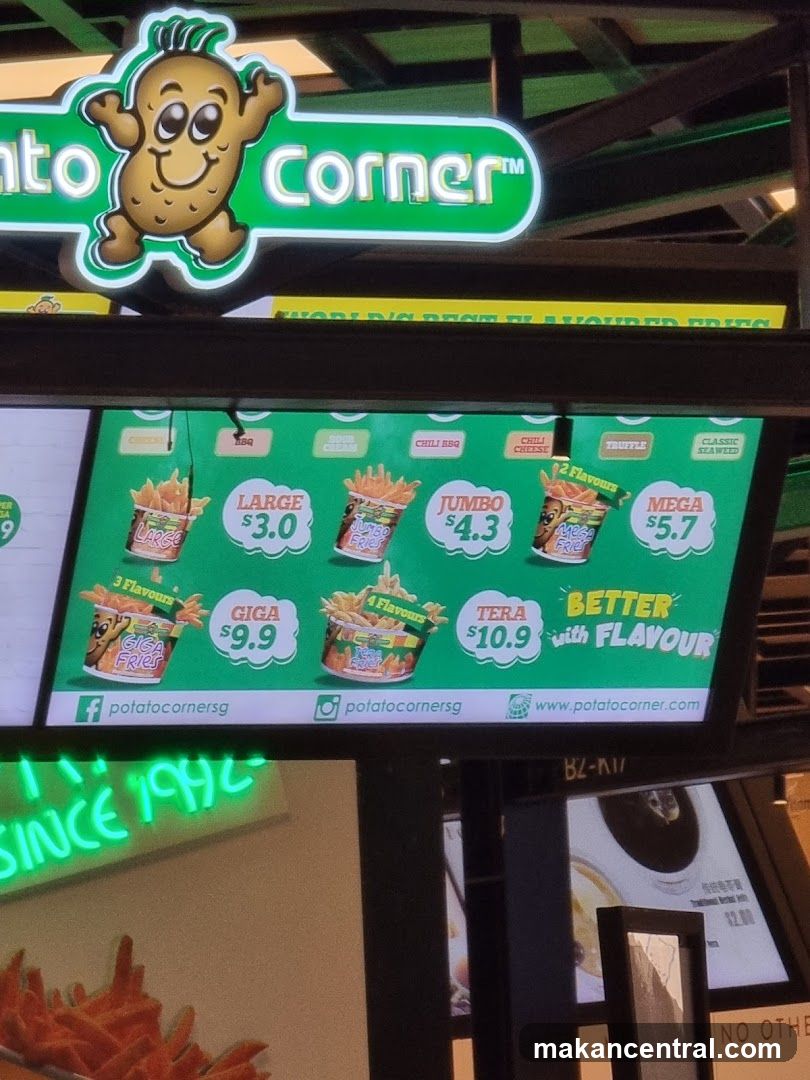 Potato Corner Menu Board