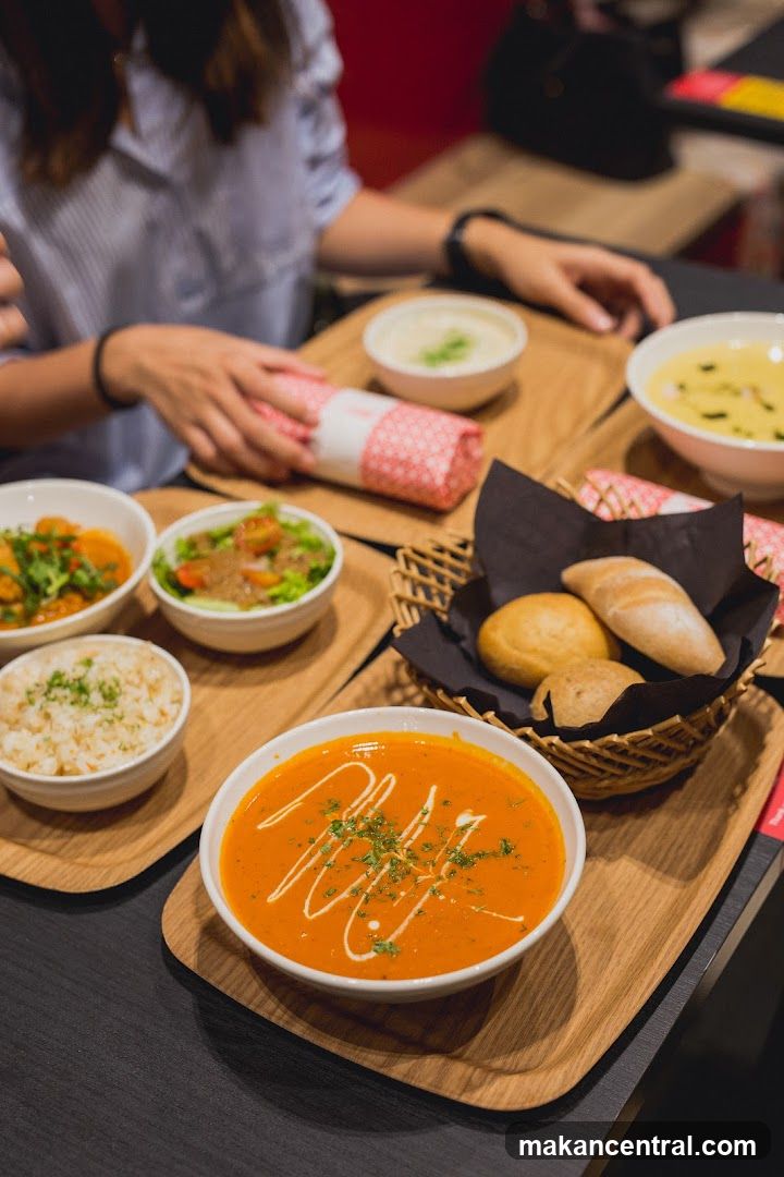 Dining Table with Food Items