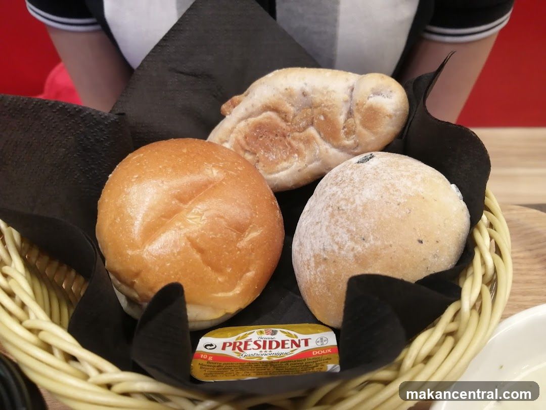Bread basket with butter