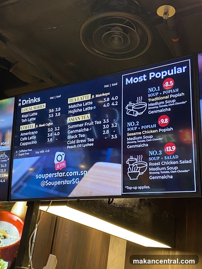 Souperstar Menu Display