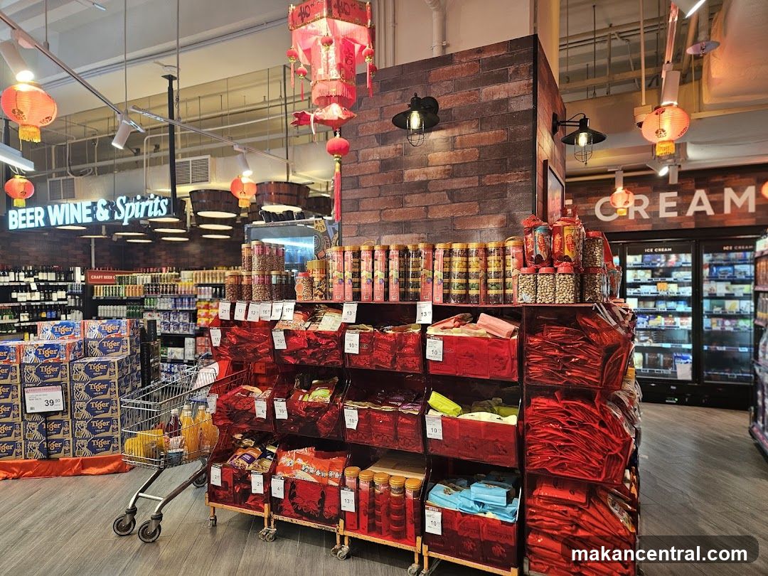 Supermarket Interior with Lunar New Year Decorations