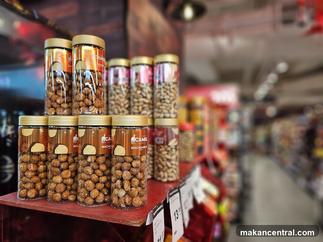 Macadamia Nuts Display in Supermarket