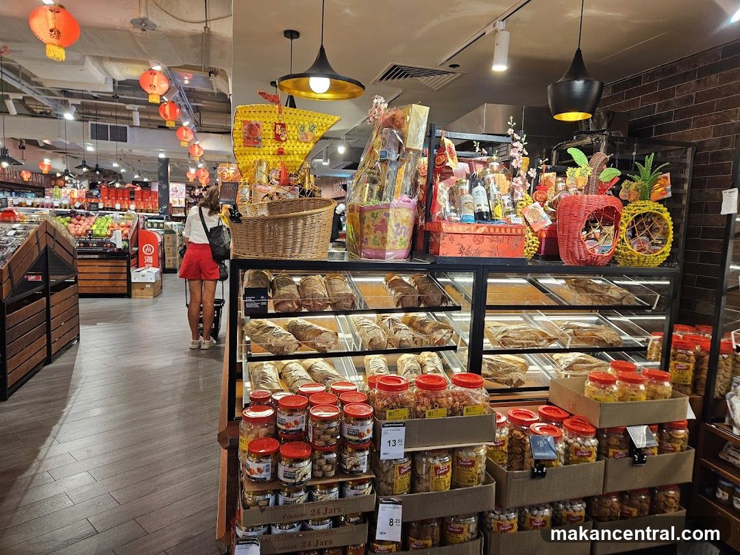 Supermarket Interior with Festive Decorations
