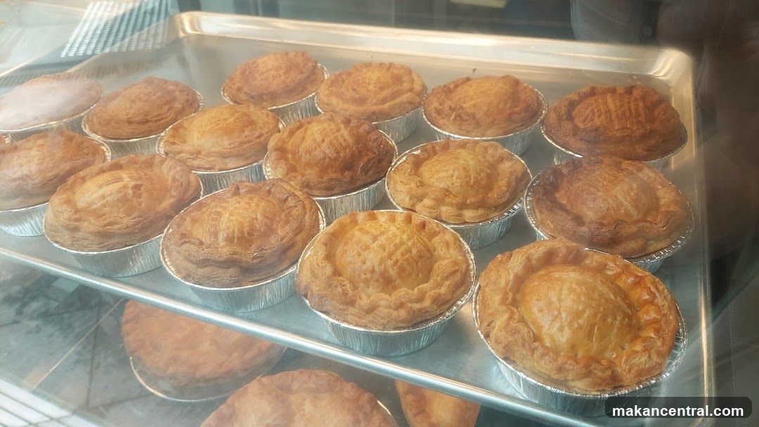 Pies in display case