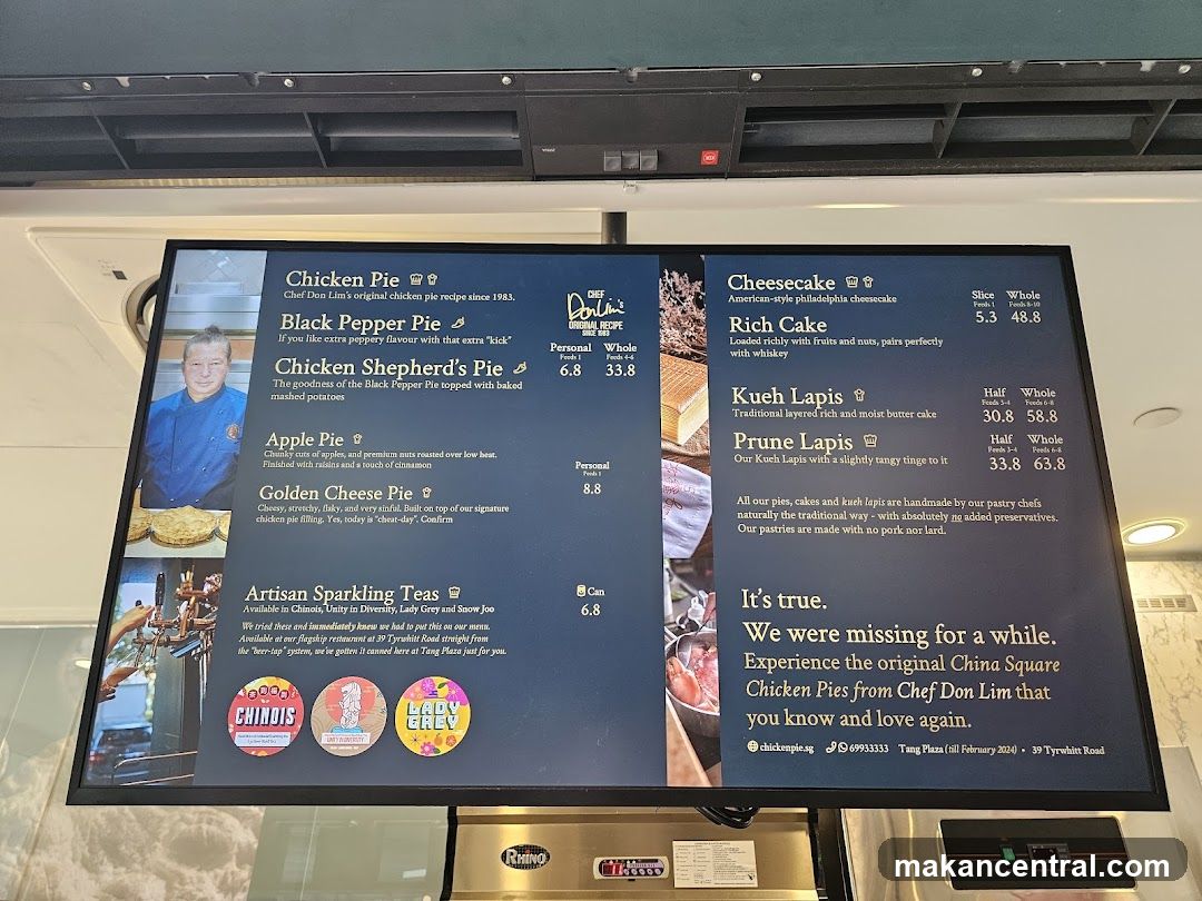Chicken Pie & Cheesecake Menu Board