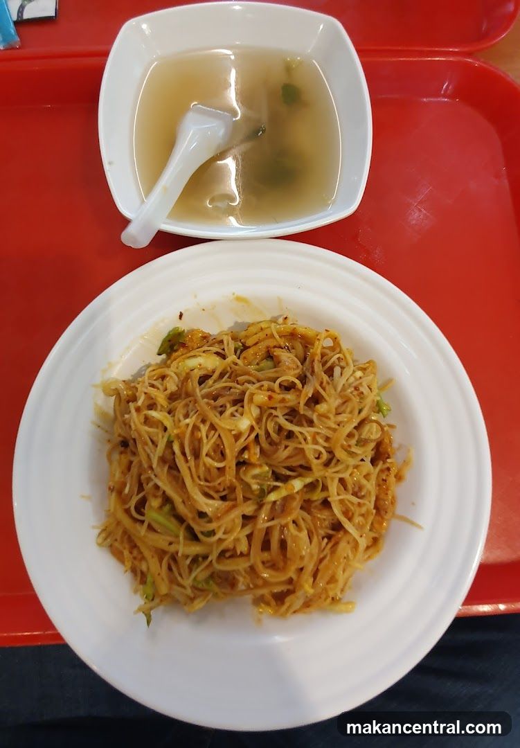 Food on red tray