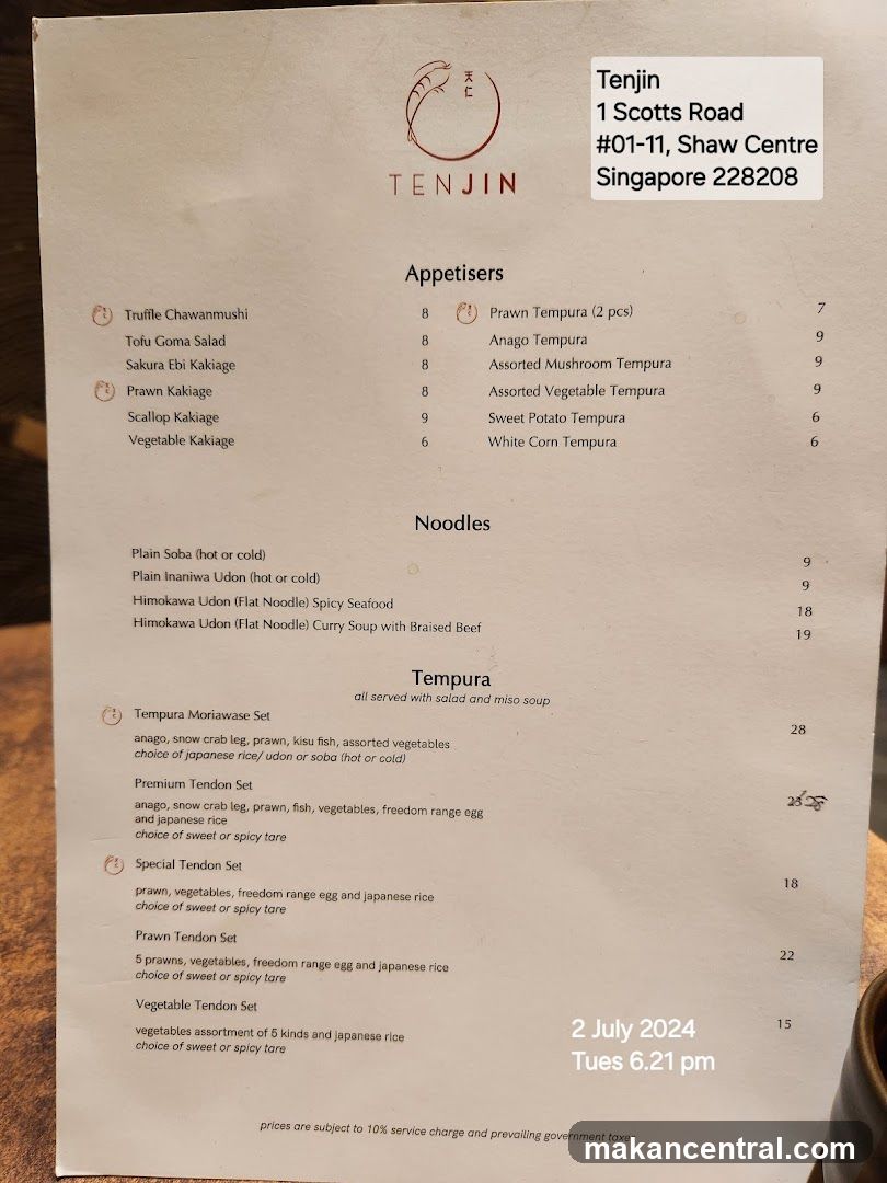 Tenjin Menu