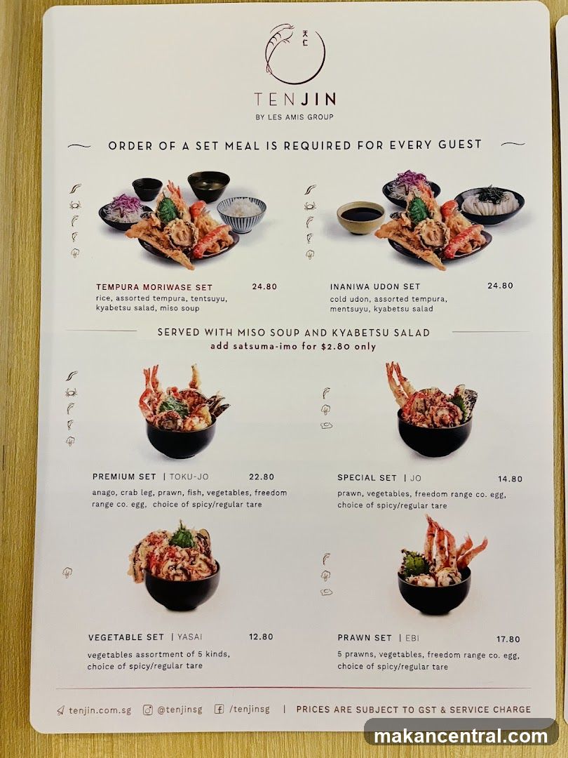 Tenjin by Les Amis Group Menu