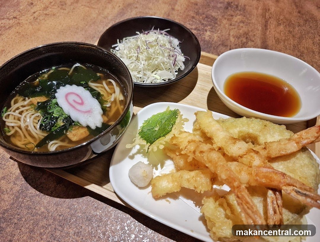 Japanese meal served on wooden tray