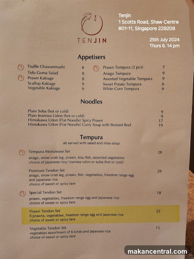 Tenjin Menu