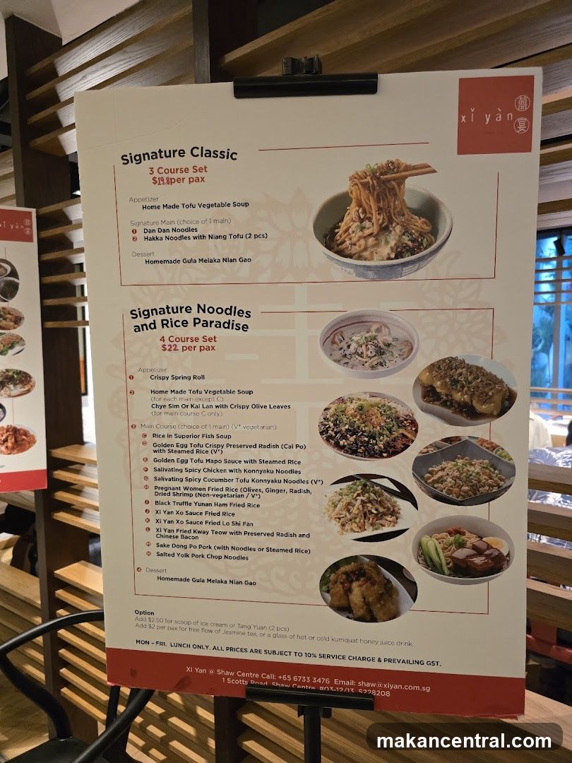 Xi Yan Menu Board