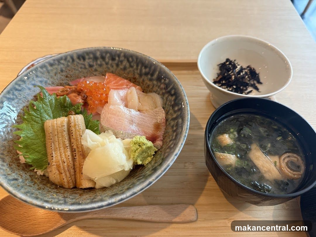 Food served on wooden table