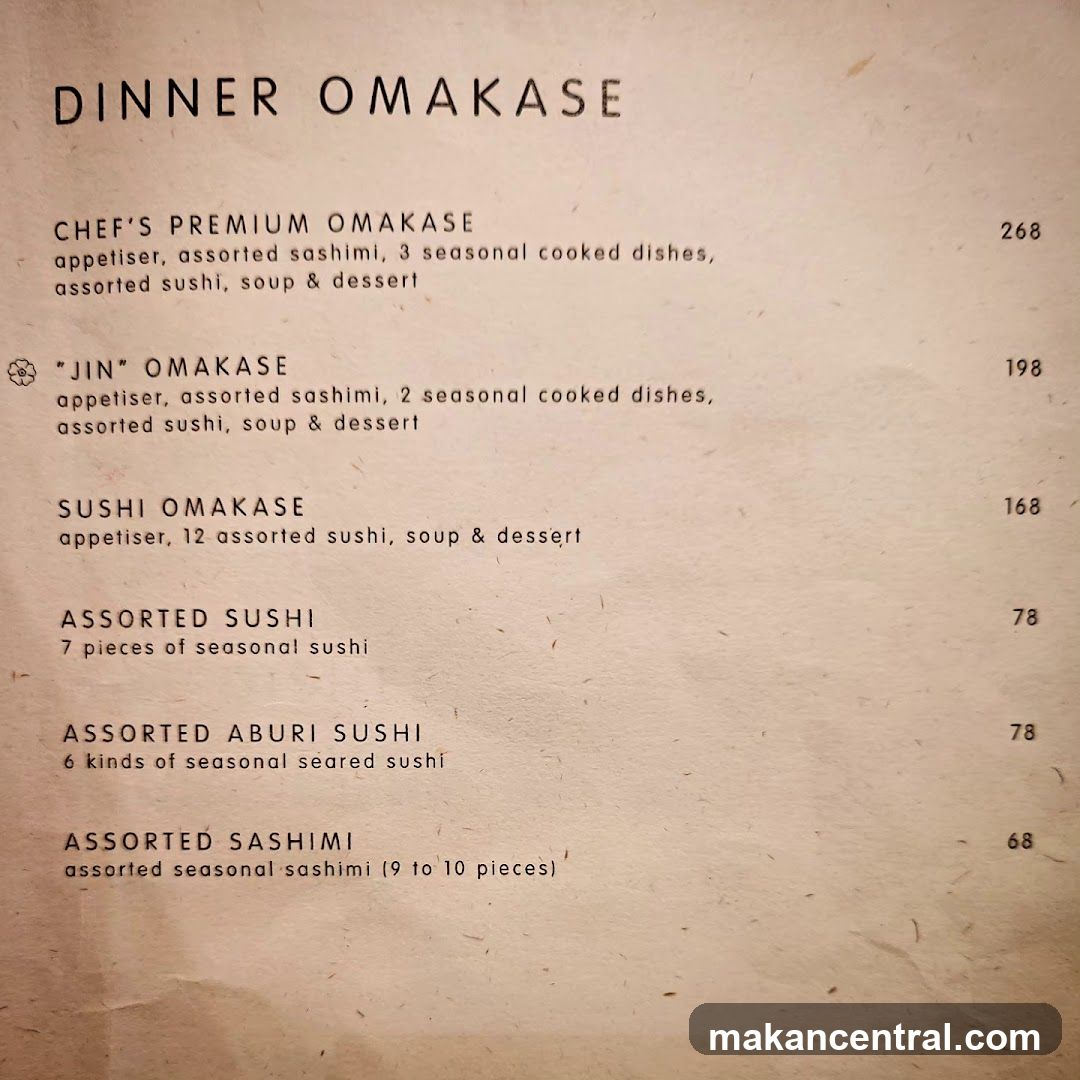 Dinner Omakase Menu