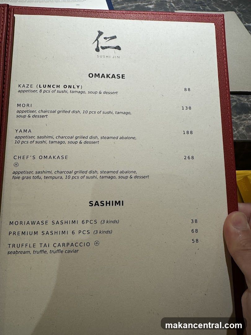 Sushi Jin Menu