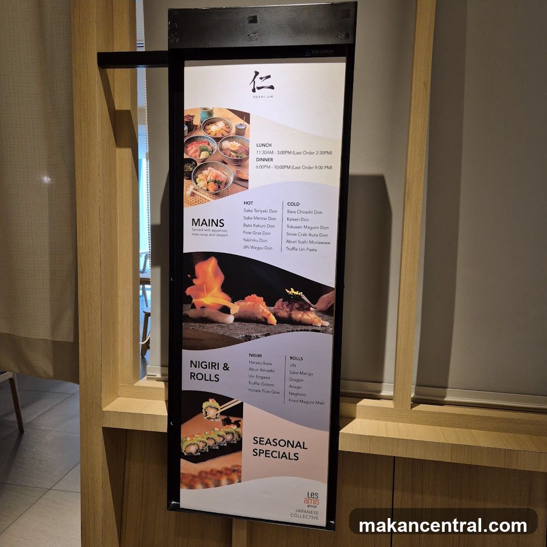 Sushi Jin Menu Board
