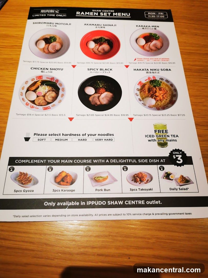 Shaw Centre Ramen Set Menu