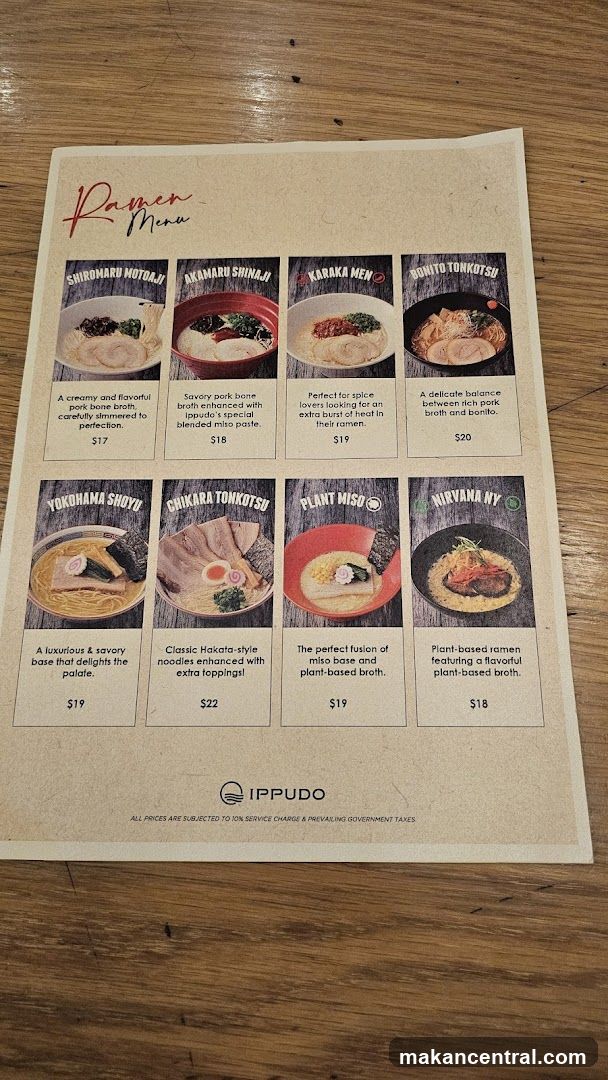 Ramen Menu