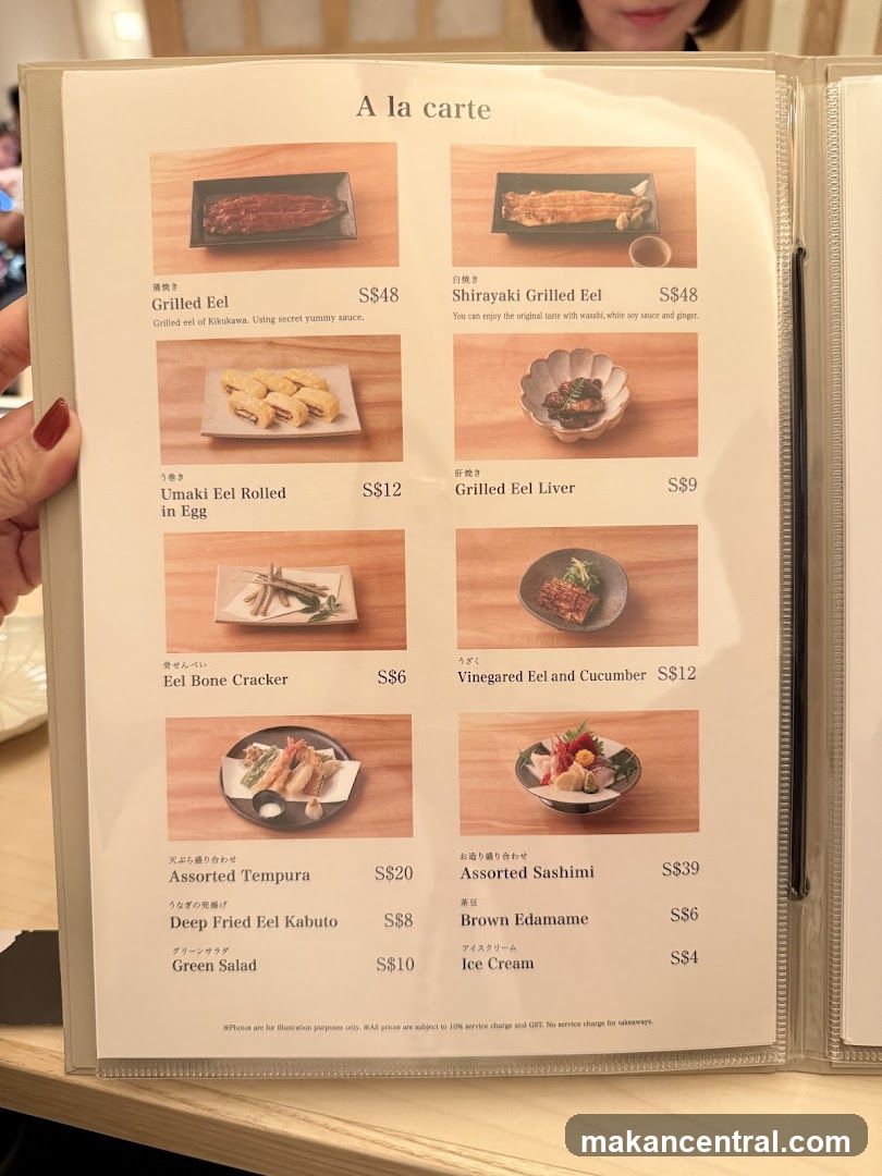 A la carte Menu