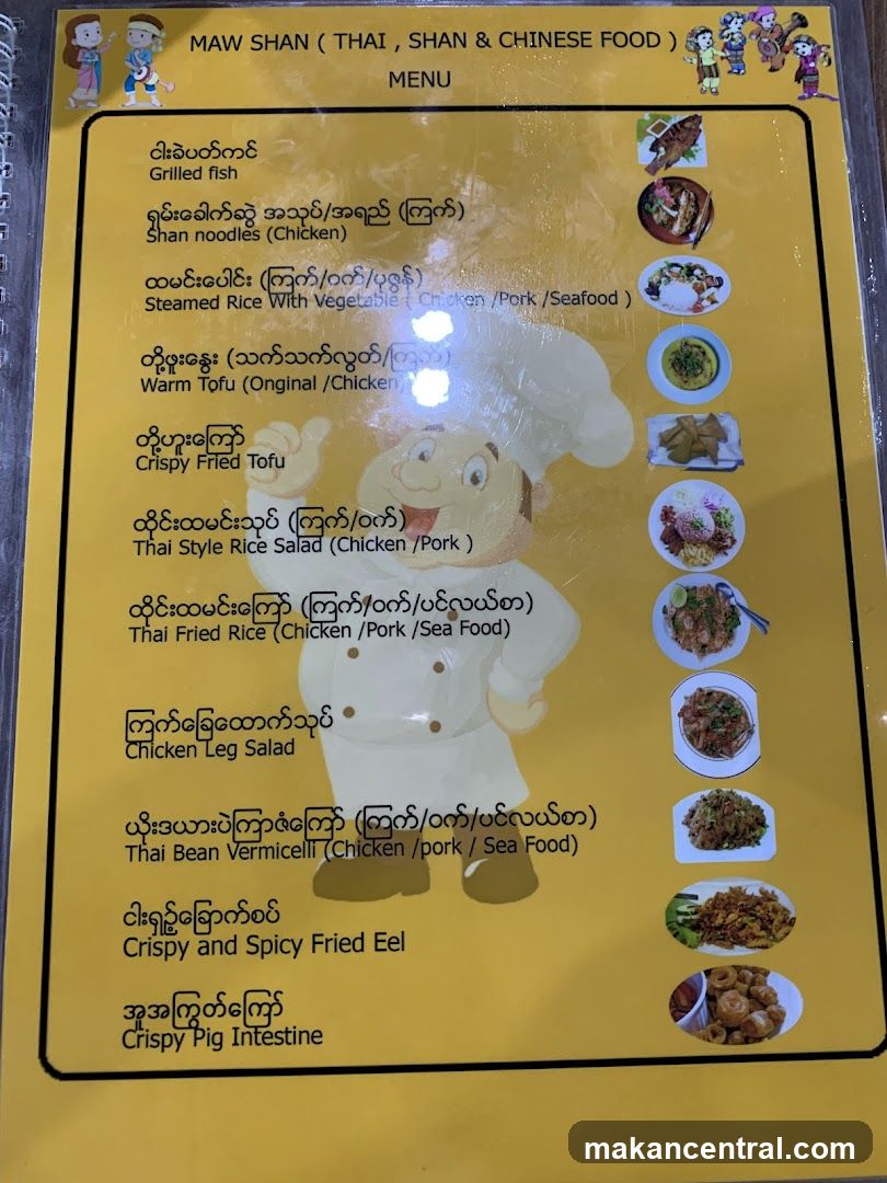 MAW SHAN (THAI, SHAN & CHINESE FOOD) MENU