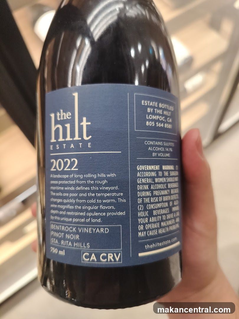 The Hilt Estate 2022 Bentrock Vineyard Pinot Noir