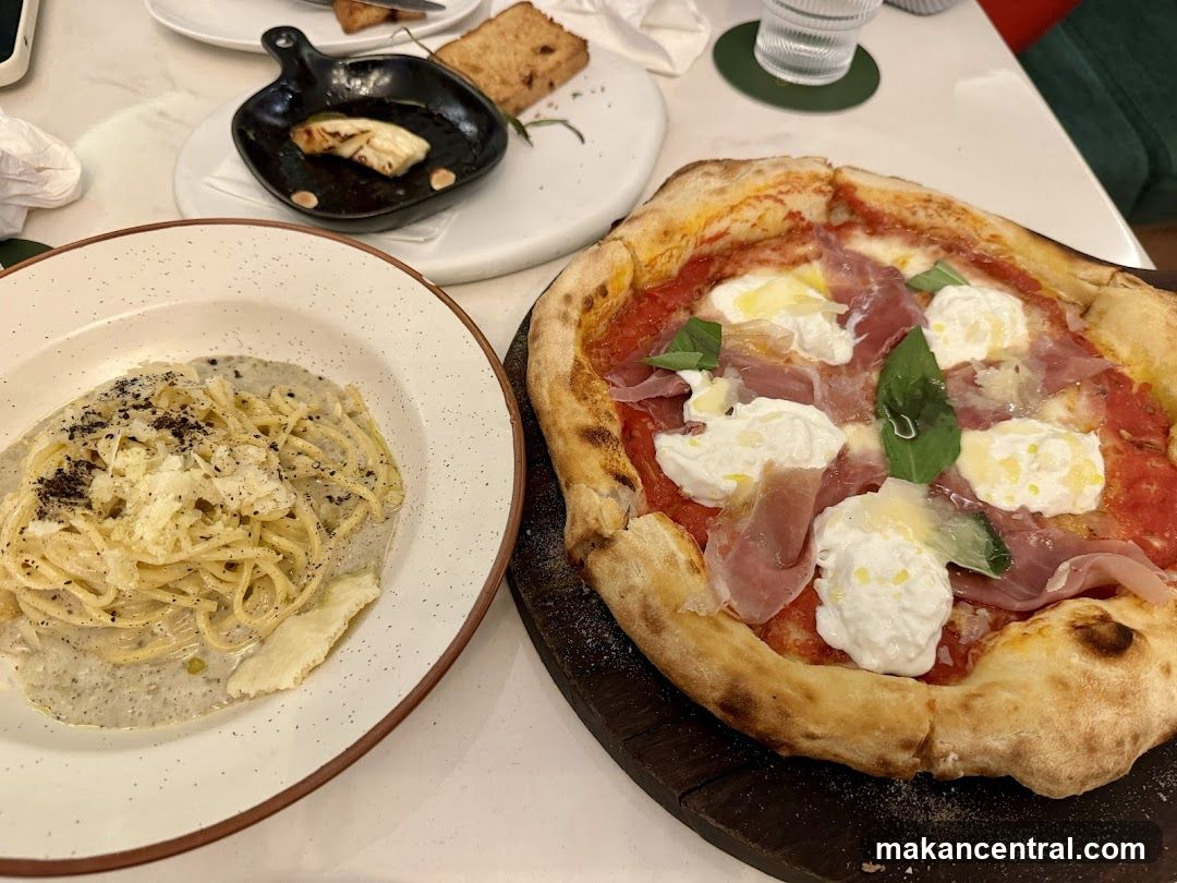 Pizza and Pasta Dish