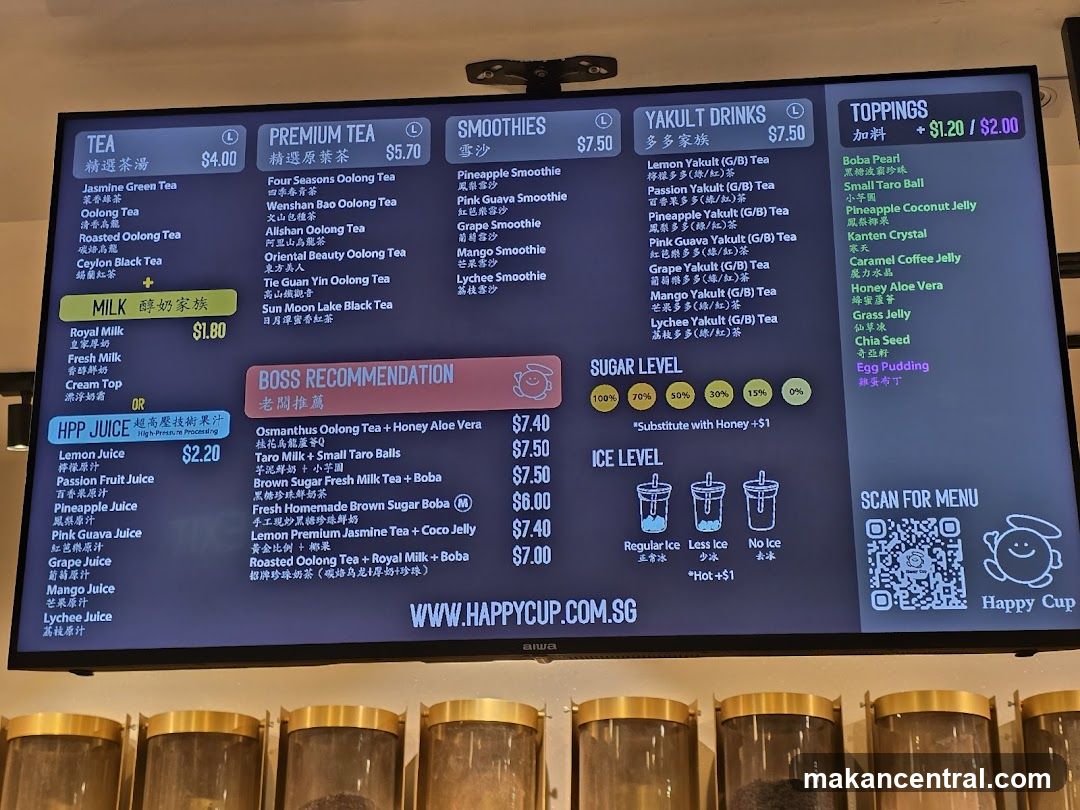 Happy Cup Menu