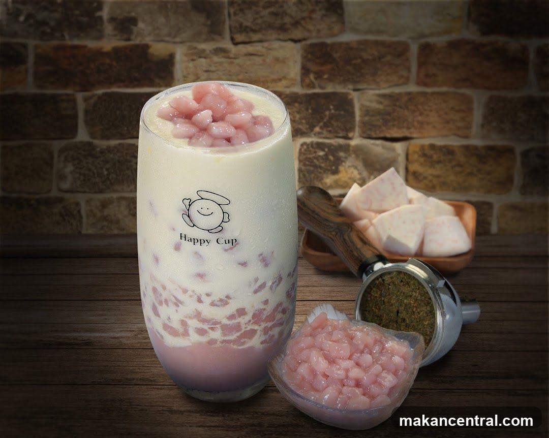 Taro Milk Drink with Ingredients