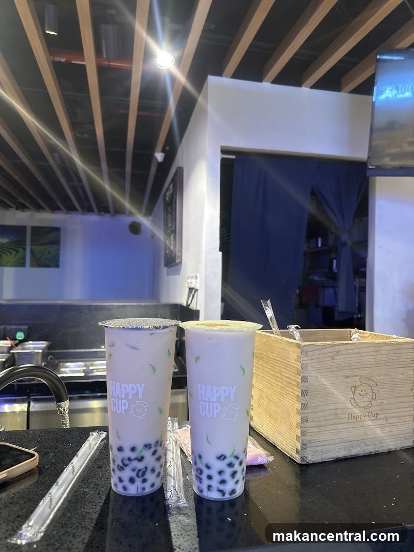 Two bubble tea drinks