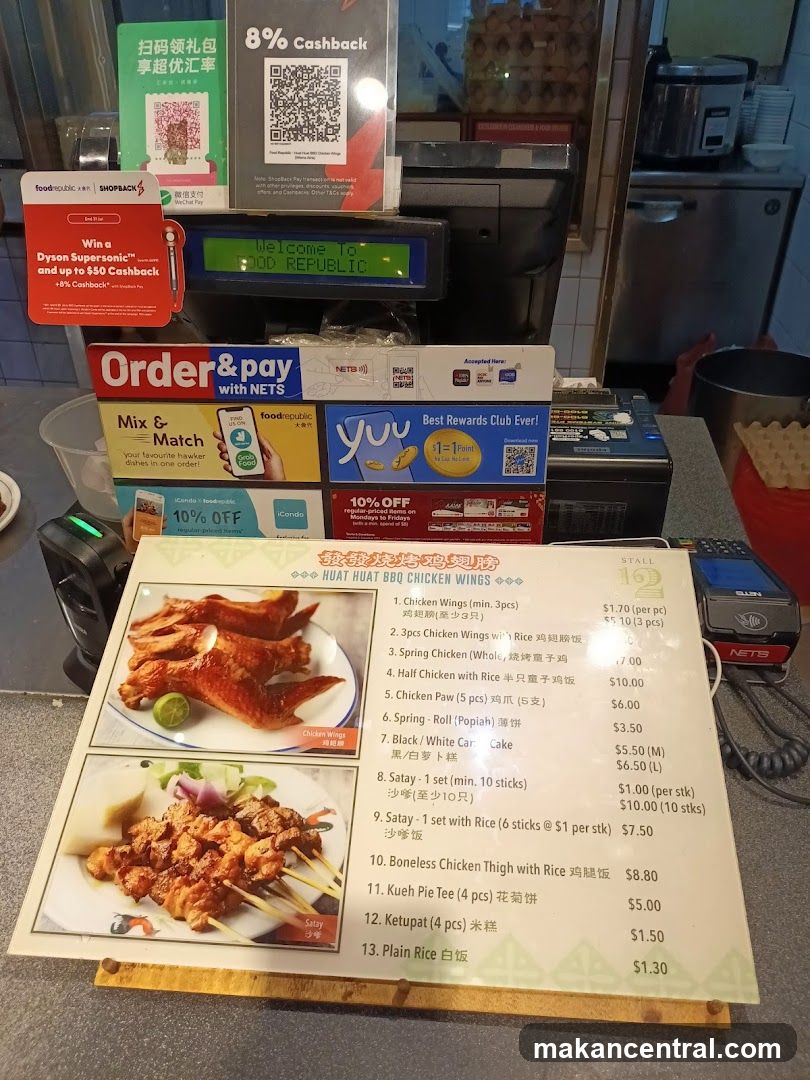 Food Stall Menu and Payment Area