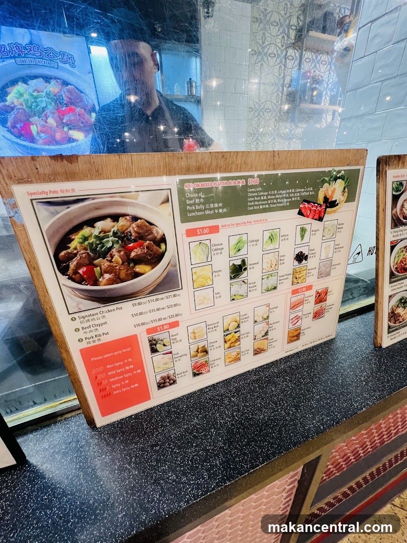 Specialty Pots Menu