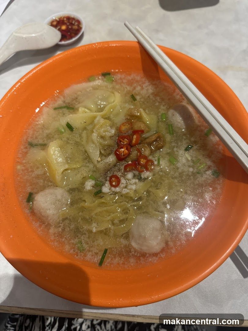 Noodle Soup with Meatballs and Chili