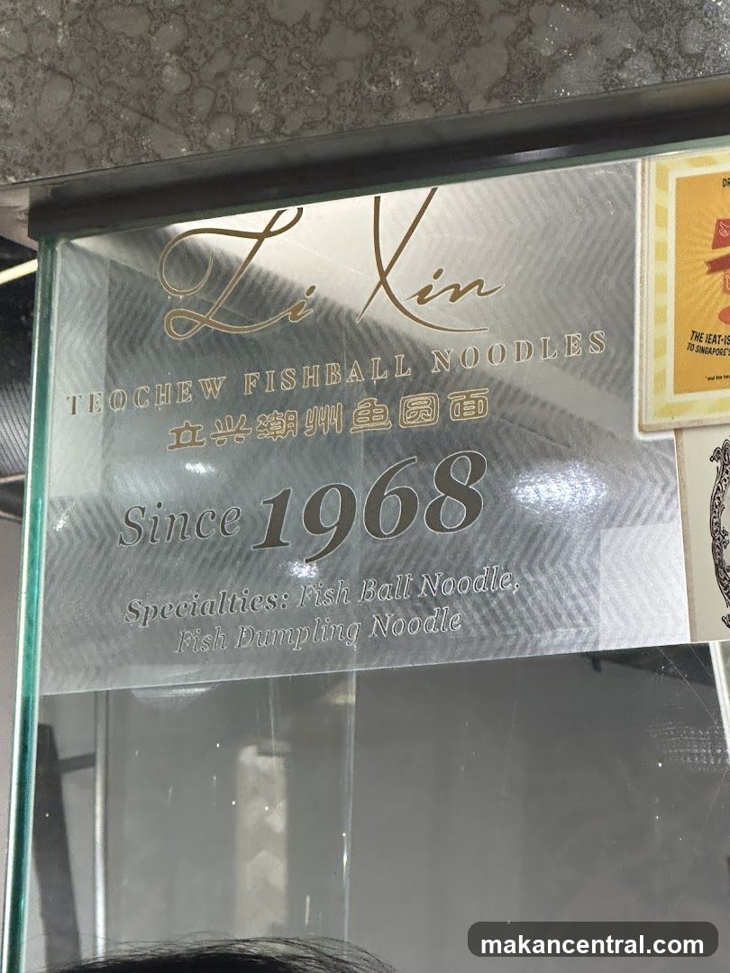 Li Xin Teochew Fishball Noodles Sign