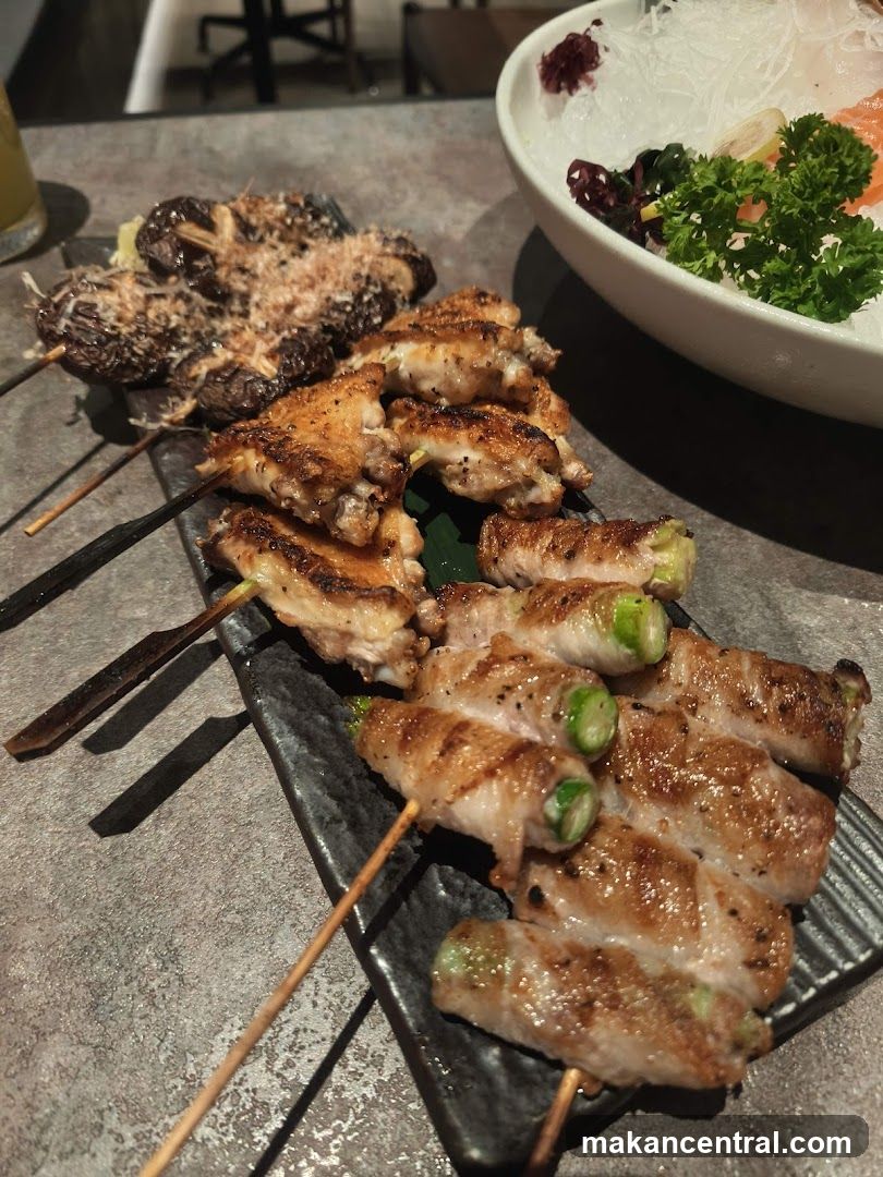 Assorted Skewers and Sashimi