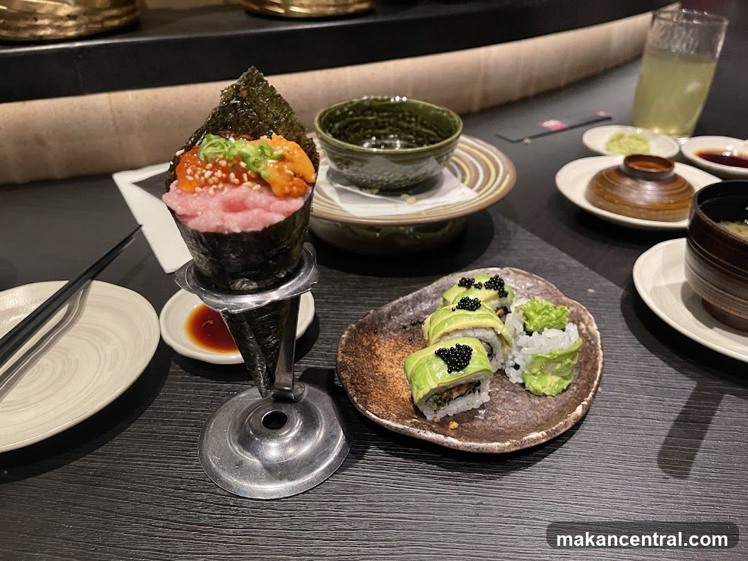 Sushi Hand Roll and Avocado Rolls