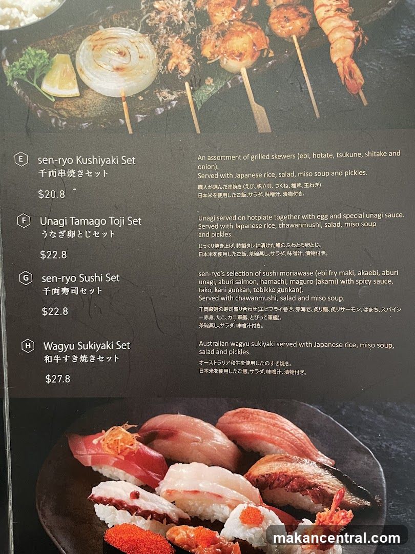 Japanese Set Menu