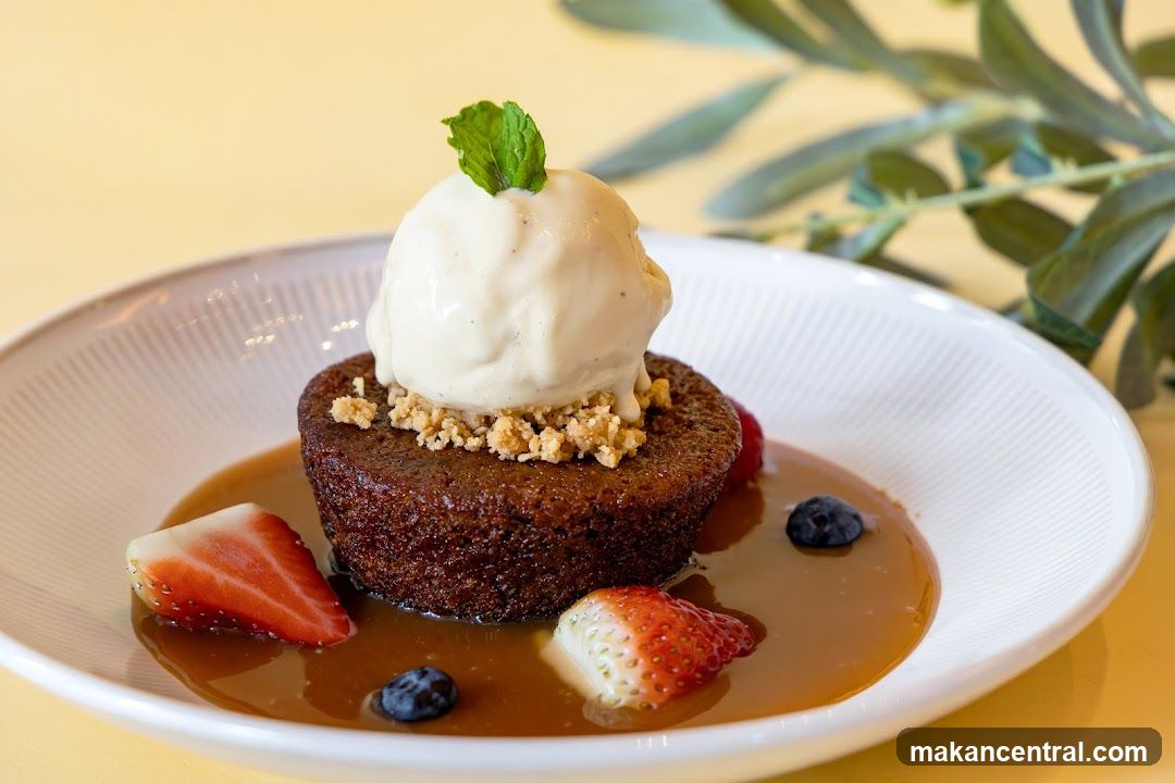Dessert with Ice Cream and Berries