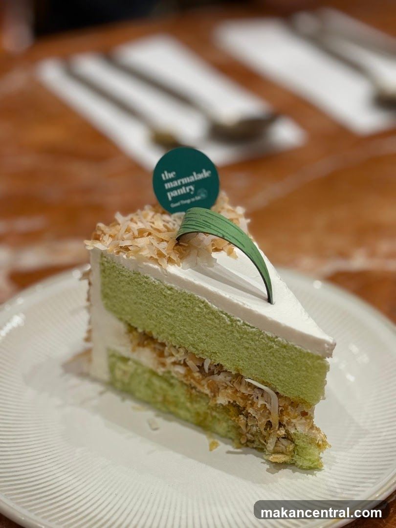 Slice of Pandan Coconut Cake