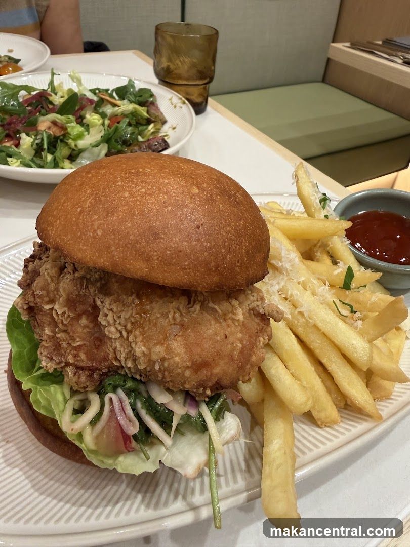 Fried Chicken Burger with Fries