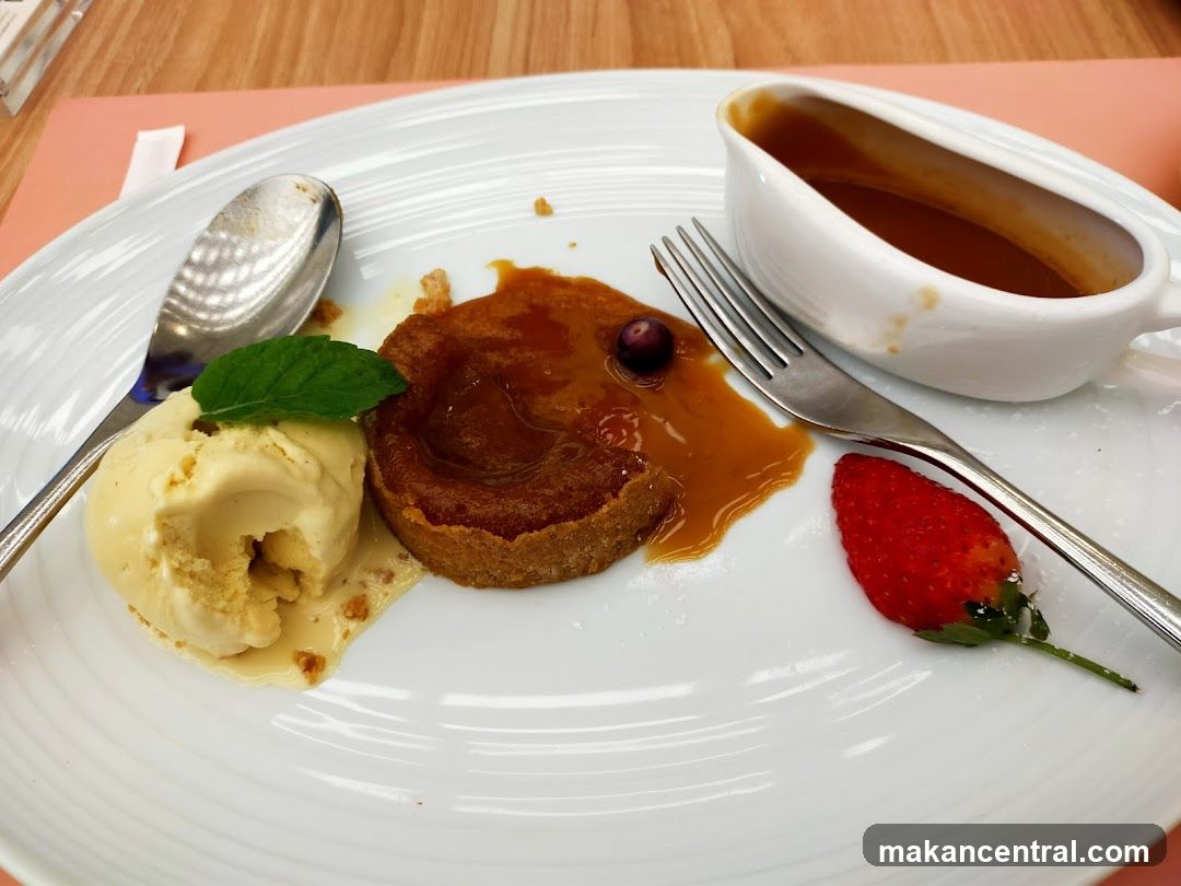 Dessert with Ice Cream and Caramel Sauce