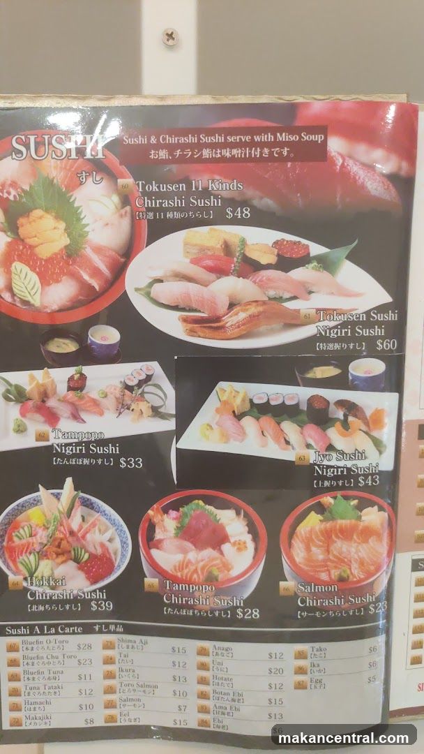 Sushi Menu