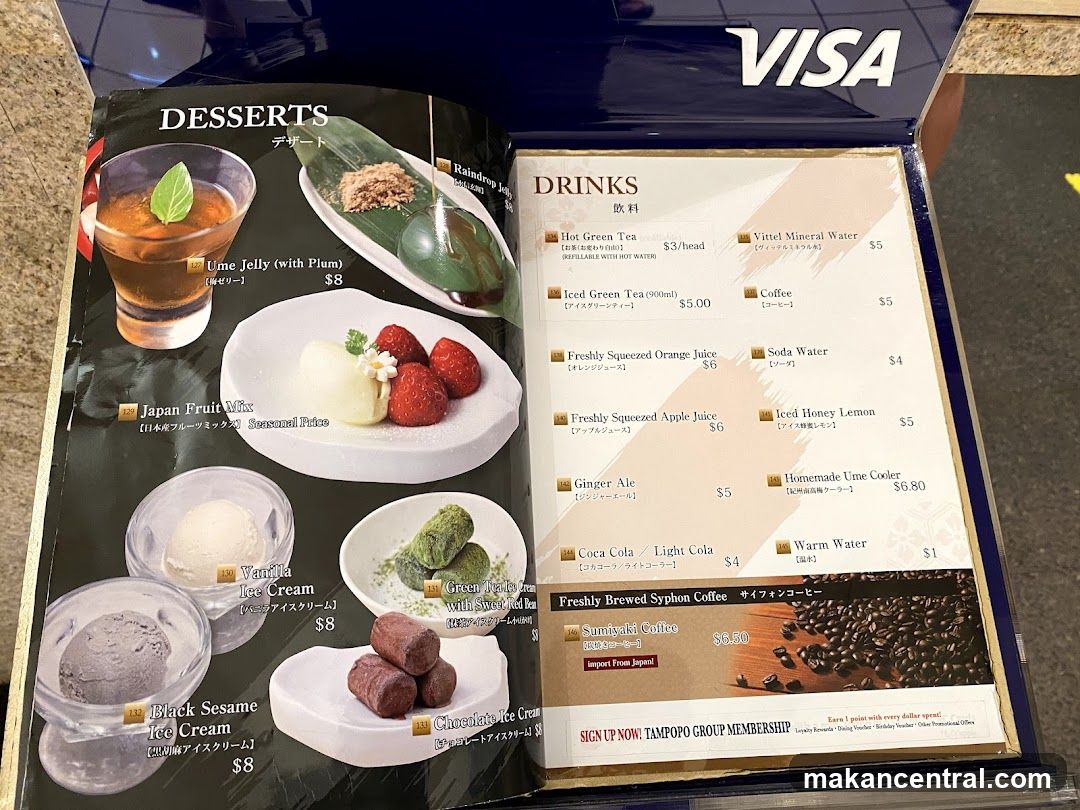Desserts and Drinks Menu