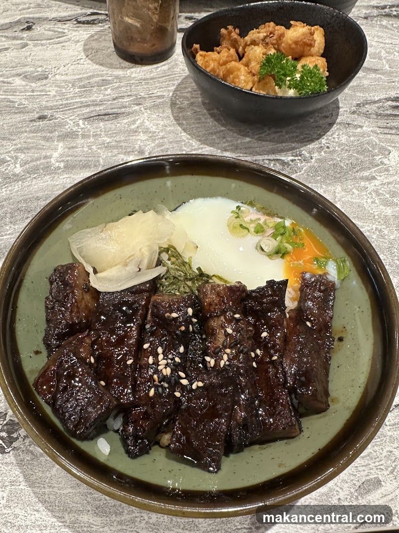 Beef Donburi and Fried Appetizer