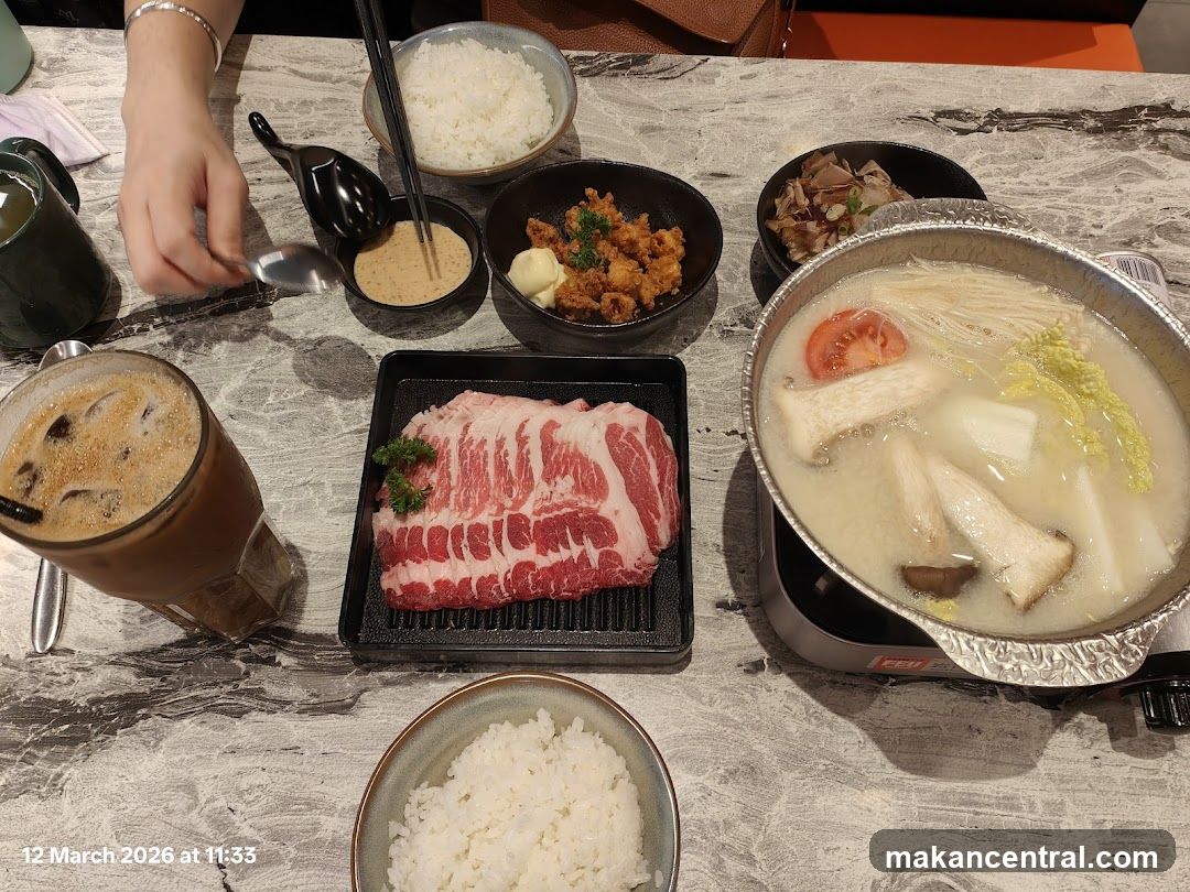 Meal with Hot Pot and Raw Meat